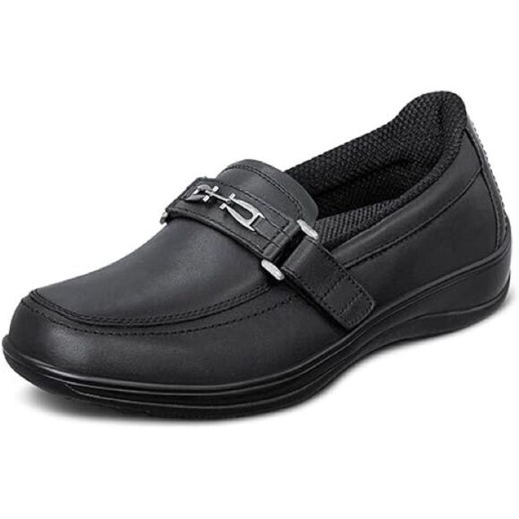 Orthofeet Black Leather Chelsea shoes Size 10.5B A18 - Picture 1 of 11